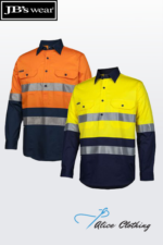 6HWCS JB's HiVis (D+N) Close Front L/S 150g Work Shirt