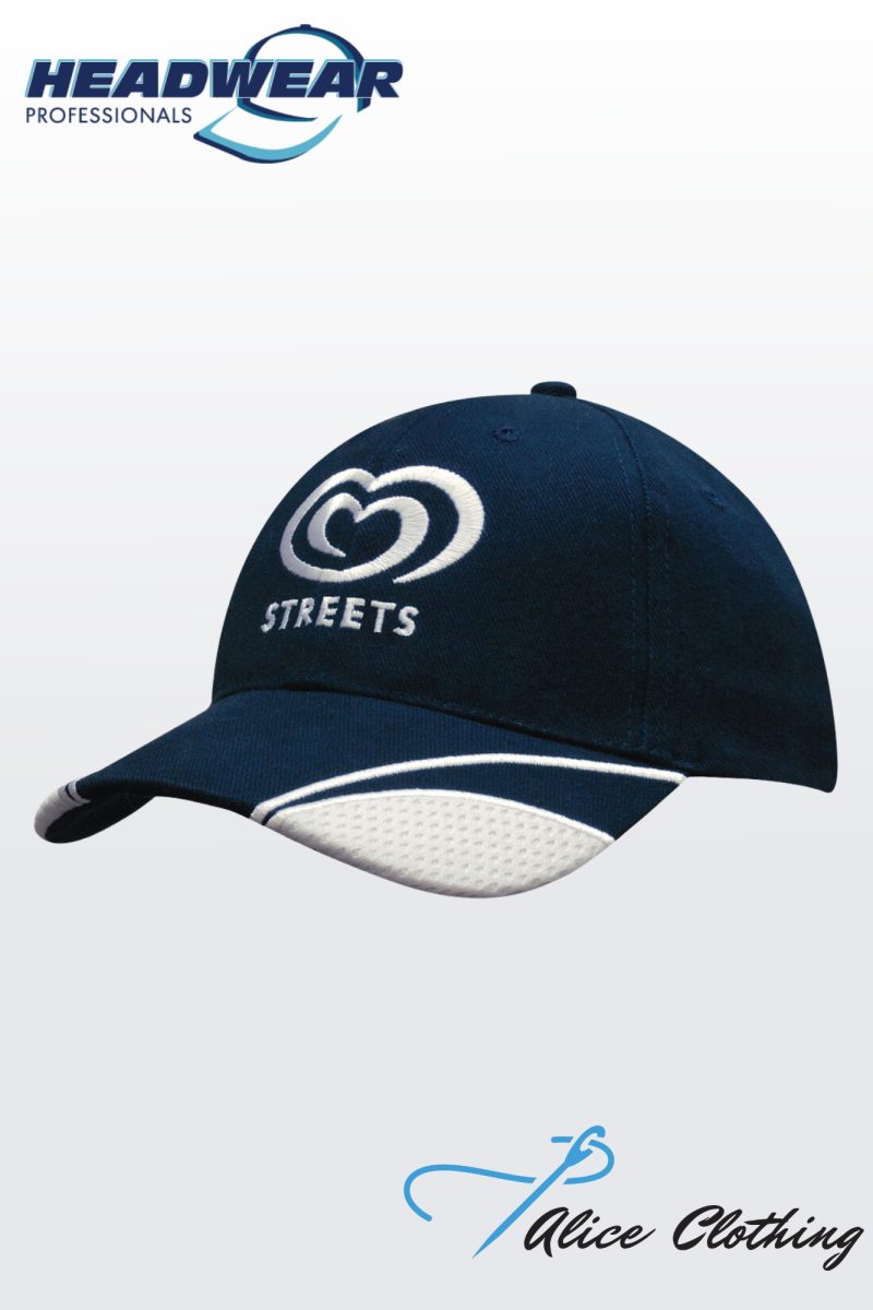 4058 Brushed Heavy Cotton with Mesh Inserts on Peak