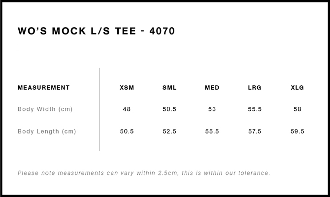 4070 SIZE GUIDE
