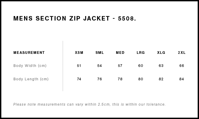 5508 SIZE GUIDE