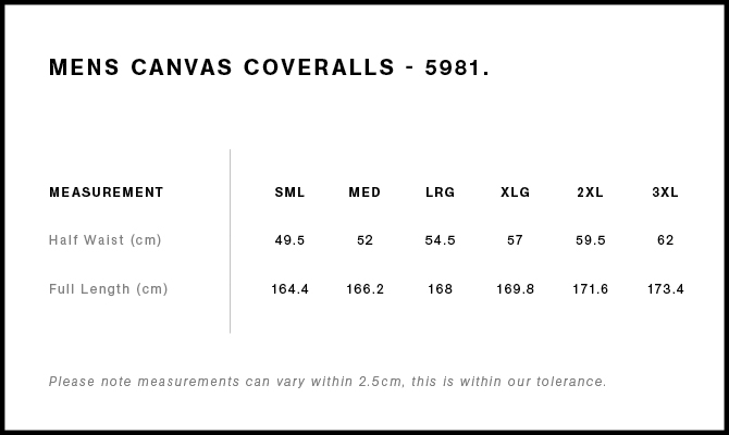 5981 SIZE GUIDE