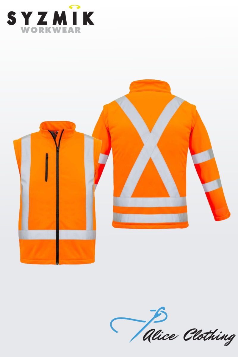 ZJ770 Syzmik Womens HiVis NSW Rail X Back 2 In 1 Softshell Jacket