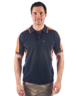 dnc ss polo 5214 navy orange front