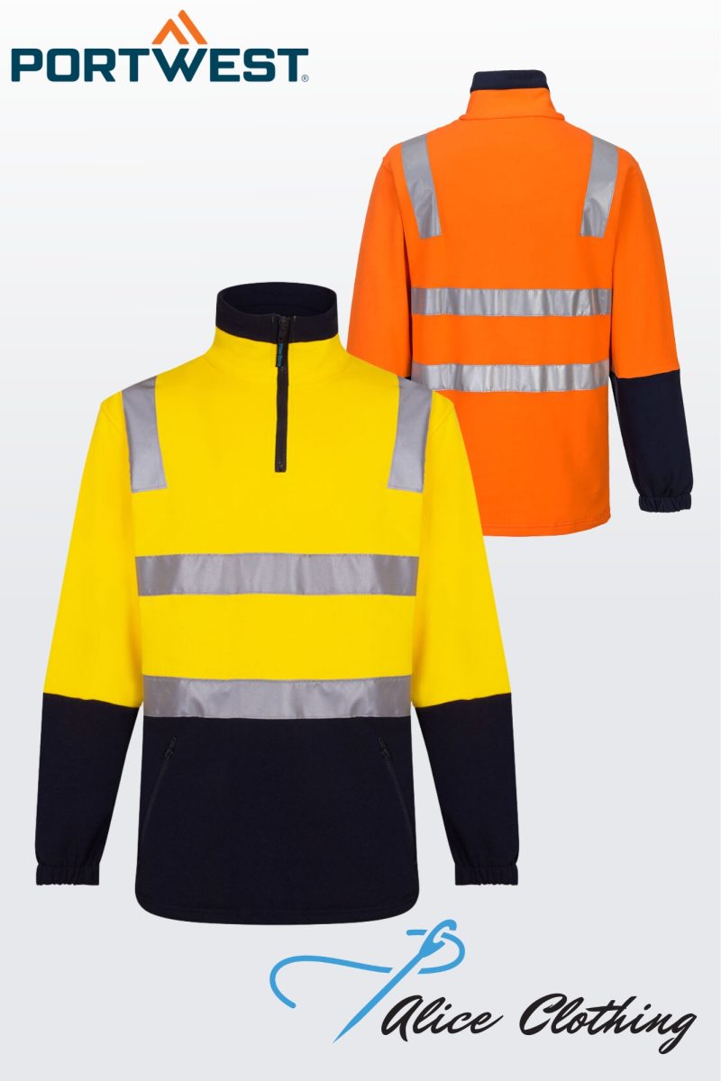 MF615 - HiVis Contrast ¼ Zip Brush Fleece