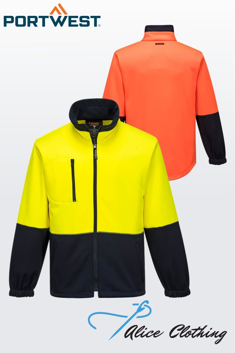 MH315 - HiVis Water Repellent Contrast Zipped Class D Brush Fleece