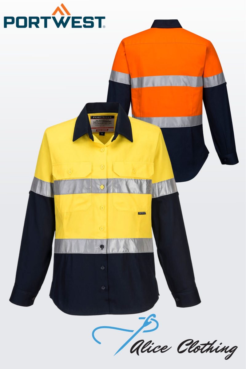 ML108 - HiVis Women's Contrast Shirt L/S