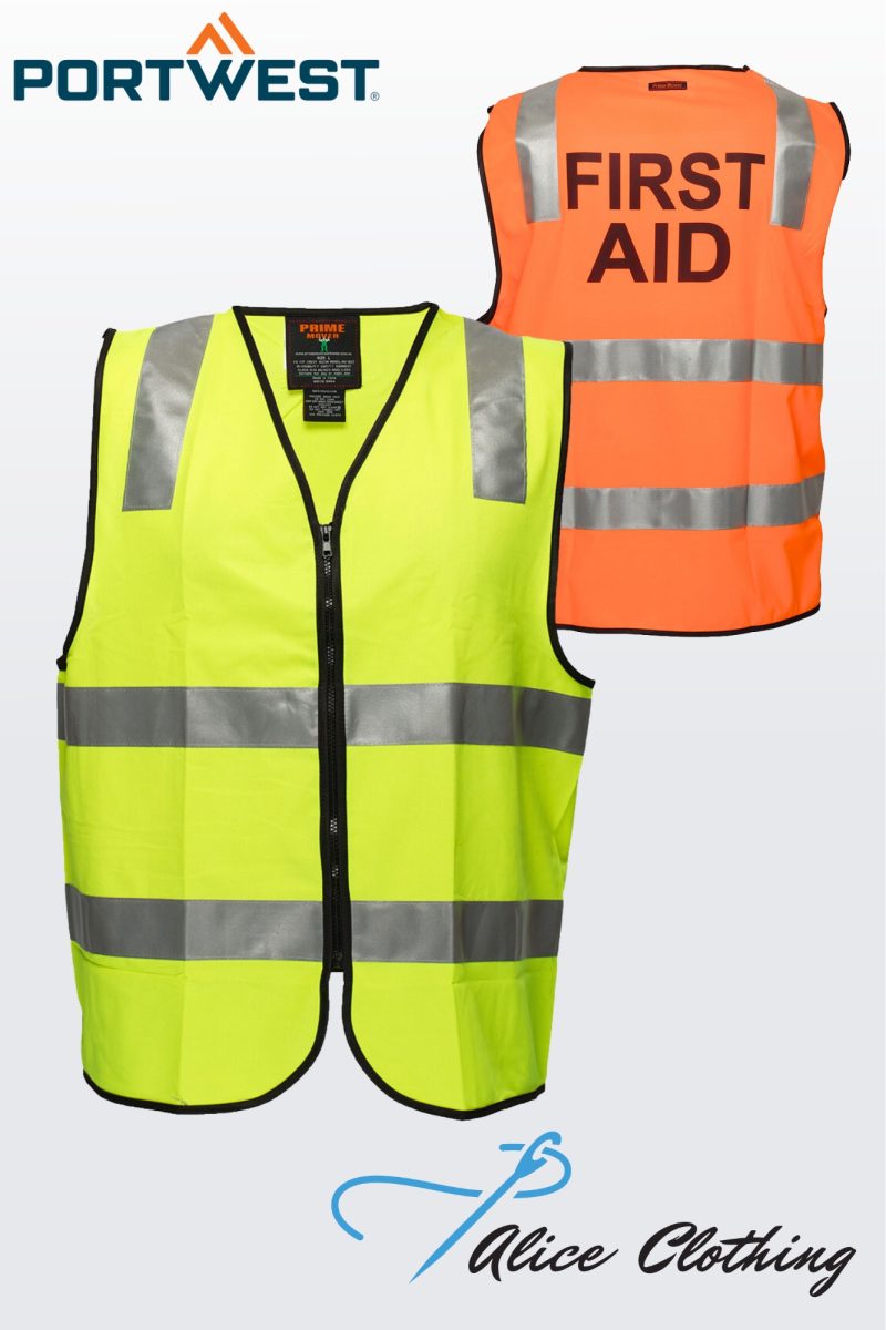 MZ103 - HiVis Zipped First Aid Vest