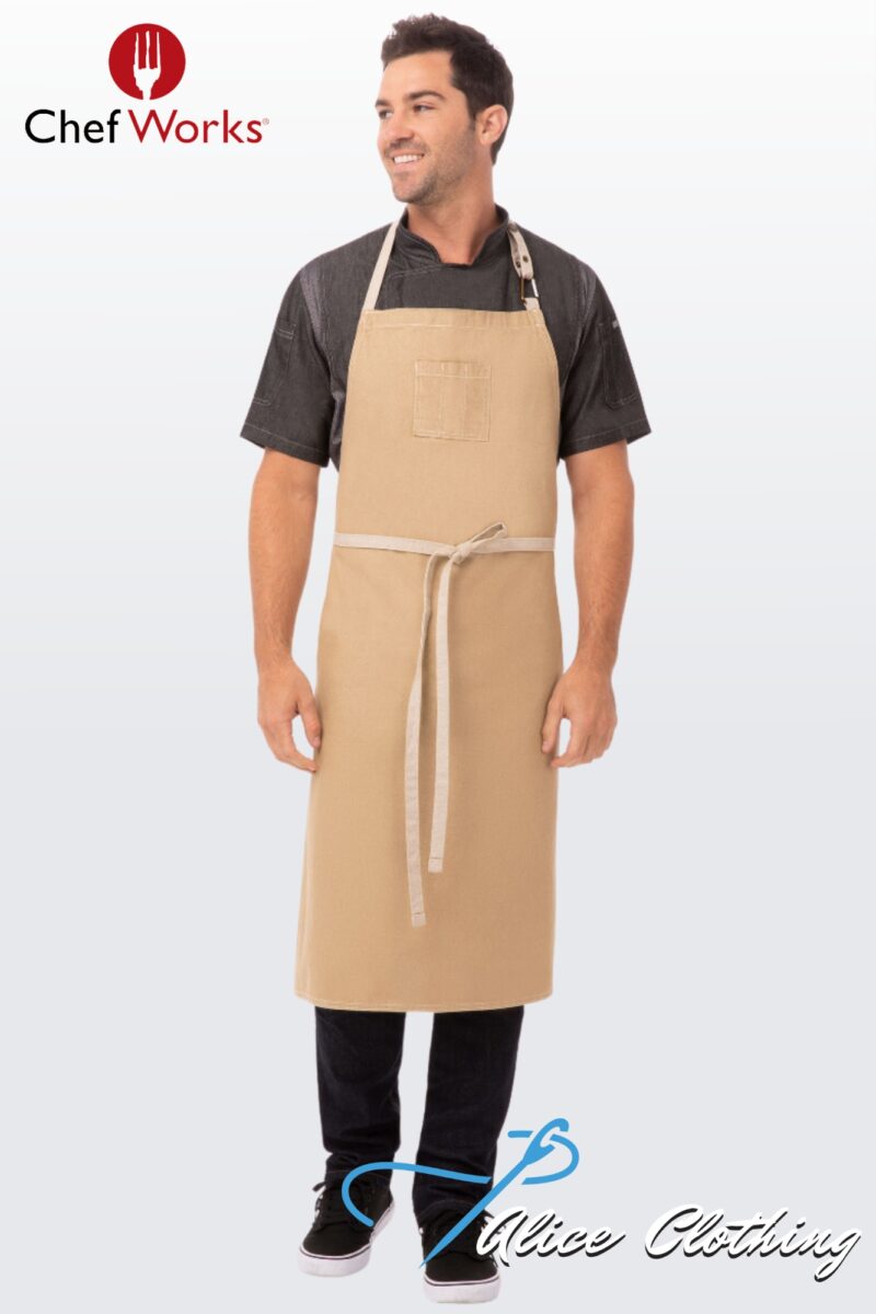 ABCCD006 Chef Works Austin Chefs Bib Apron - Alice Clothing ABCCD006 Chef Works Austin Chefs Bib Apron