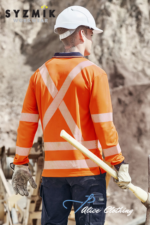 ZH690 Syzmik Unisex Hi Vis X Back NSW Rail Long Sleeve Polo