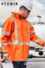 ZJ620 AU Syzmik NSW Rail Mens HiVis Heavy Duty Waterproof Jacket