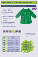 Your Choice Long Sleeve Artsmock Water-Stop Toughwear