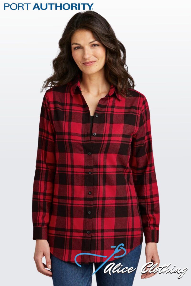 LW668 Port Authority® Ladies Plaid Flannel Shirt