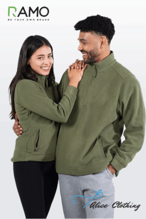 F371BP Unisex Polar Fleece Half Zip Top - Alice Clothing F371BP Unisex Polar Fleece Half Zip Top