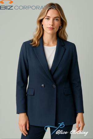 RJ400L Womens Renew Double Breasted Longline Jacket - Alice Clothing RJ400L Womens Renew Double Breasted Longline Jacket