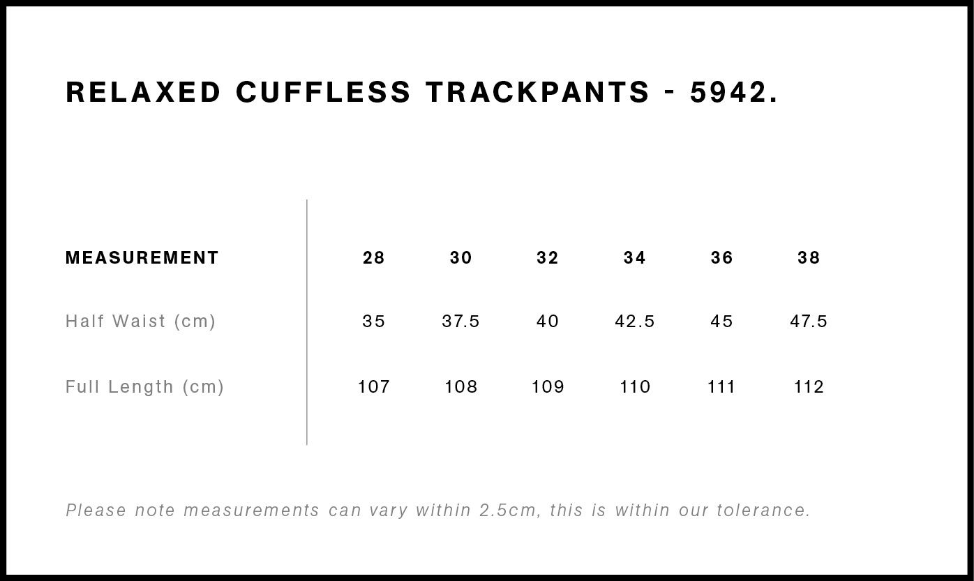 5942 SIZE GUIDE