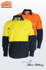 3586 DNC Two Tone RipStop L S Cotton Cool Shirt