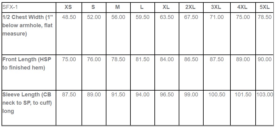 SFX 1 Sizing 1