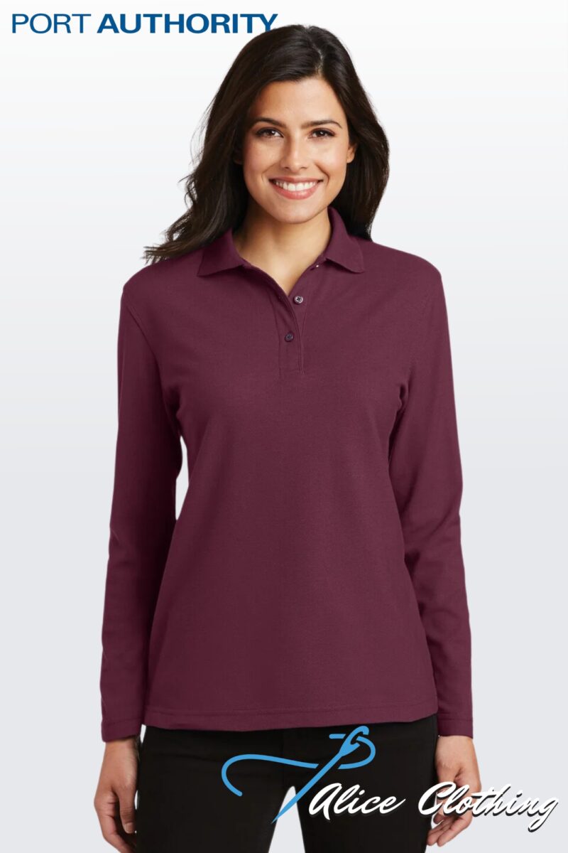 L500LS Ladies Silk Touch Long Sleeve Polo