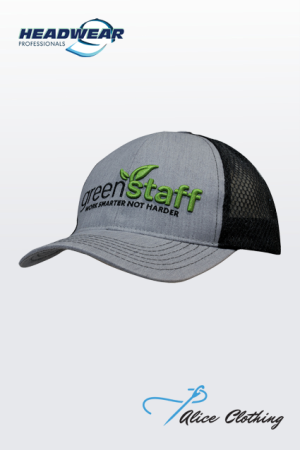 3971 Light Brushed Poly Cotton Marle Cap with Honeycomb Mesh Back