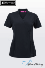 4SMT1 JBs Ladies Nu Mandarin Collar Scrub Top