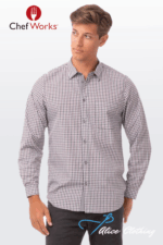 SHC05 Modern Gingham Mens Long Sleeve Dress Shirt