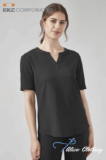 RU568LS Womens Ruche Short Sleeve Blouse