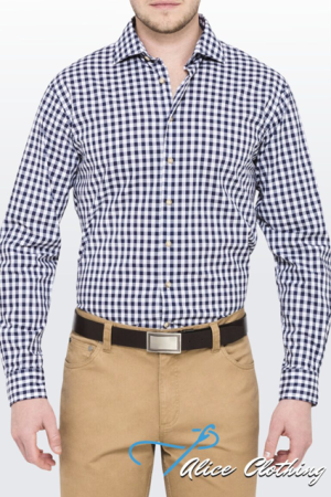 David Marcs Euro Tailored Fit Shirt Cotton Check MSLT19