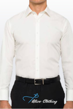 David Marcs Mens Long Sleeve Ivory White Shirt Stretch MSLS17