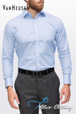 Van Heusen Mens Euro Fit Shirt Stripe Easy Care E160