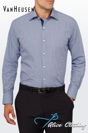 Van Heusen Mens Euro Tailored Fit Check Shirt E161