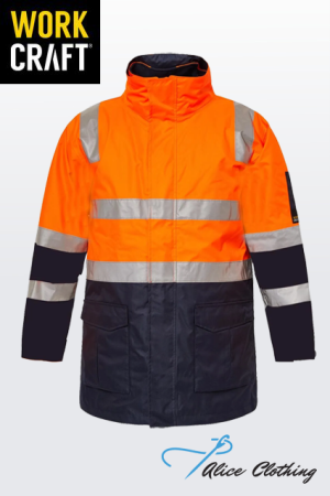 WW9032 HiVis Reflective 6 in 1 Jacket with Removable Sleeves - Alice Clothing WW9032 HiVis Reflective 6 in 1 Jacket with Removable Sleeves