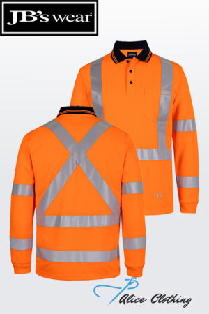 6DAQL JBs Hi Vis L S NSW QLD Rail Biomotion X Back Polo