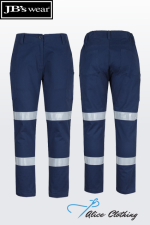 6MTD1 JBs Ladies Multi Pocket Stretch Twill Pant With D+N Tape