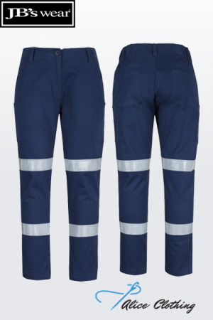 6MTD1 JBs Ladies Multi Pocket Stretch Twill Pant With D+N Tape