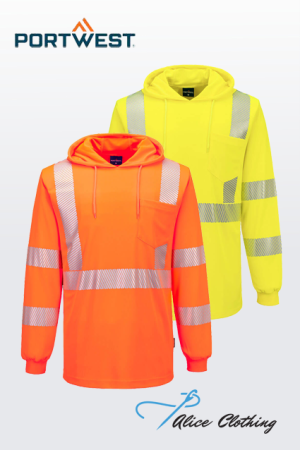 L042 Hi Vis Lightweight Hooded T Shirt LS