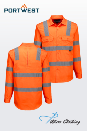 MA103 Portwest Hi Vis Orange LW Shirt 155g L S