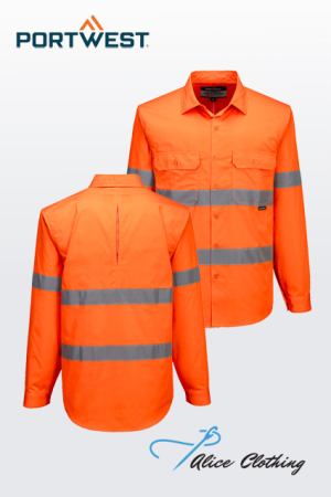 MA304 Portwest Hi Vis orange Lightweight Shirt L S