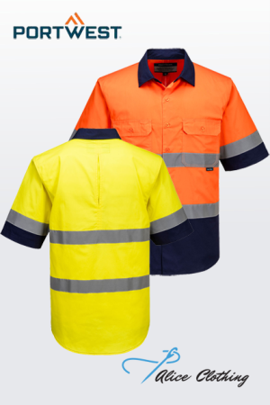 MA402 Portwest Industrial HiVis D N LW Contrast Shirt 155g S S