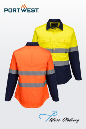 ML803 Portwest Hi Vis Womens Lightweight Contrast Shirt L S