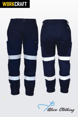 WPL476 Womens Stretch Drill Cargo Pant Tape Hem