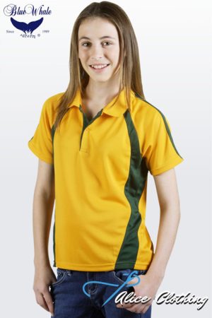 P45K Blue Whale Kids Coolfast Mini Waffle Polo