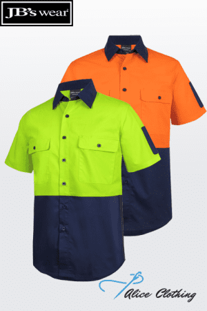 6HRFS JBs Hi Vis Class F Ripstop S S Work Shirt