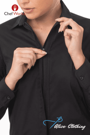 SLWFZ003 Chef works Shelby Womens Zip Front Shirt