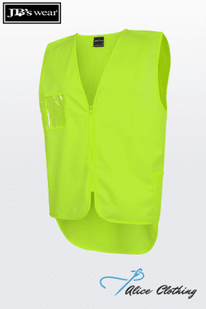JBs Hi Vis Zip Drop Tail Safety Vest 6HVSW