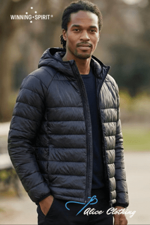 JK67 ADULTS SUSTAINABLE LIGHTWEIGHT HOODED PUFFER JACKET