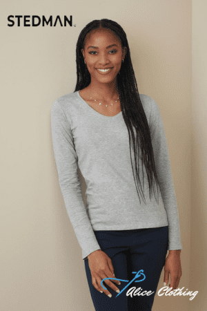 ST9720 Stedman Womens Claire V neck Long Sleeve