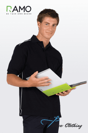 P700HB Ramo Mens Unisex Cotton Pique Knit With Piping