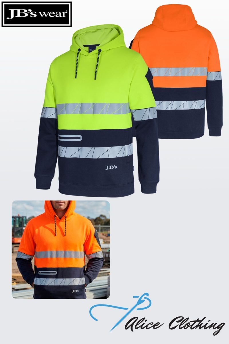 6DPFP JBs 450g HiVis Pull Over Hoodie with Fragmented Tape