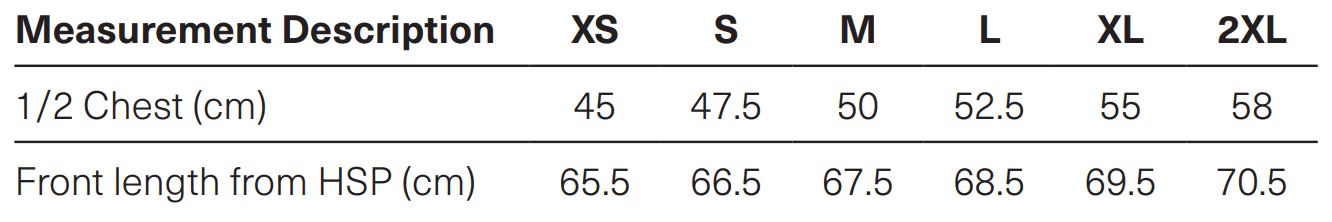 X1002W Sizing