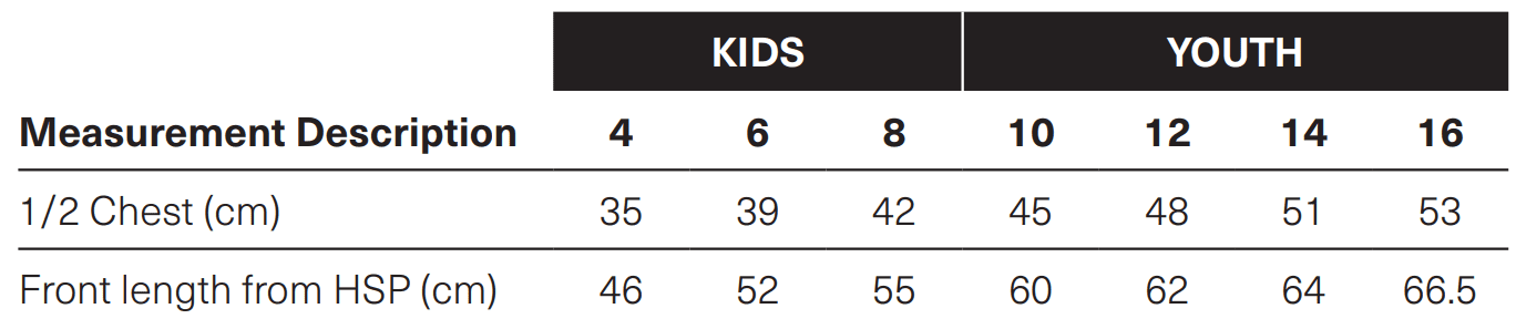 X1003K X1003Y Sizing